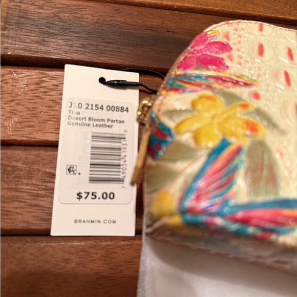 Brahmin Floral Embossed Tina Cosmetic Bag - Desert Bloom - Picture 4 of 6